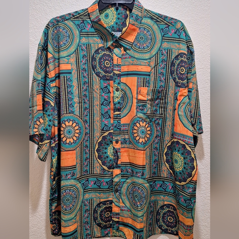 Multicolor Geometric Men's Shirt